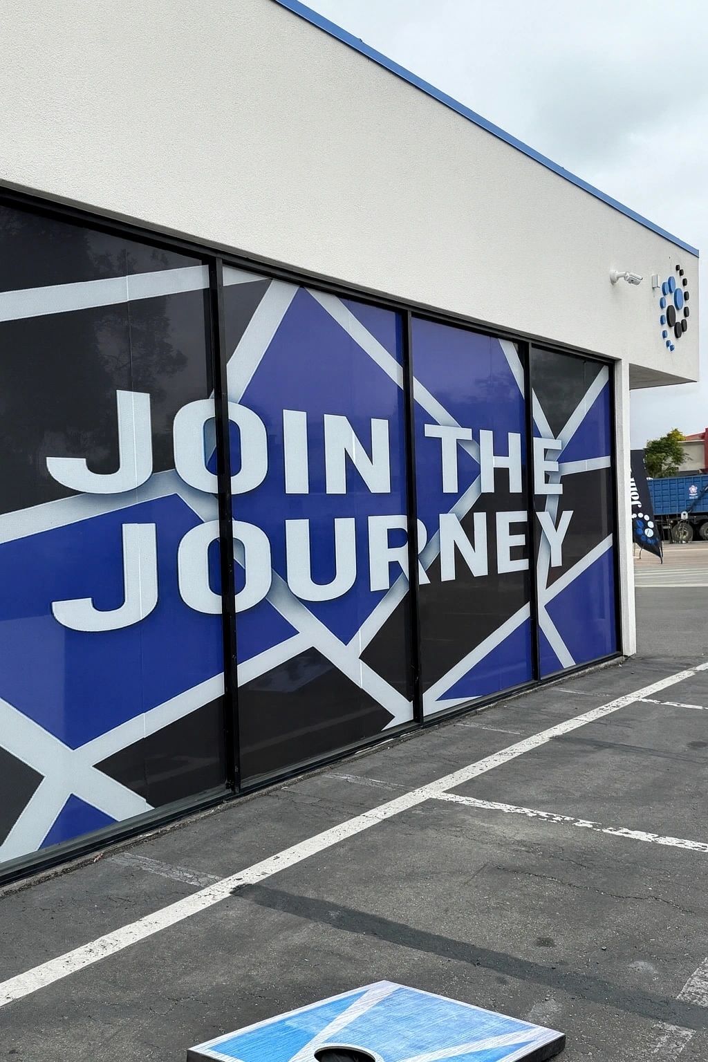 The Odyssey Training Center storefront window reading Join the Journey